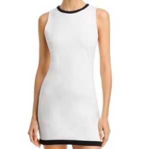 Alice + Olivia White Dress with Black Accents